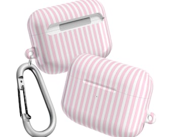Summer in the Hamptons Pink Striped AirPods Case Gen 4 Gen 3 Gen 2 Gen1 AirPods Pro 1 Pro 2 Cute 90s Aesthetic Trendy Protective Cover