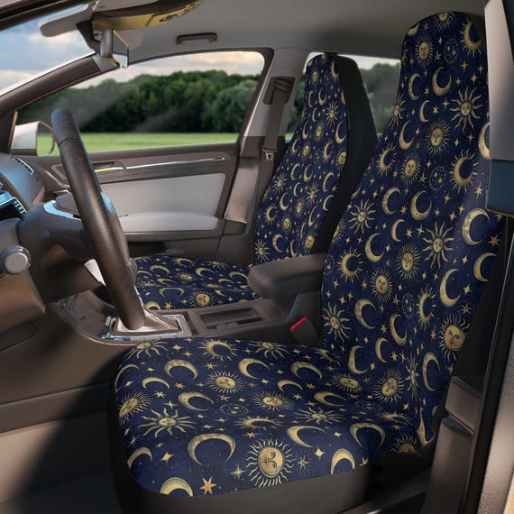 Celestial Sun Moon Stars Car Seat Covers Blue Teenage Girl Gift