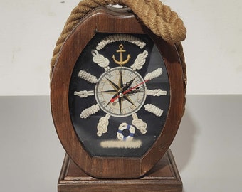 Decorative Wooden Nautical Clock And Storage Box (16x11x628cm) - Working