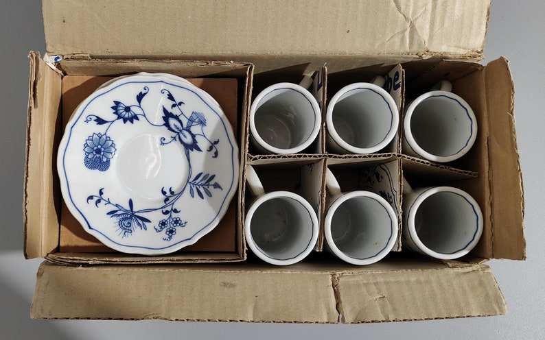 Vintage BLUE DANUBE JAPAN Fine China Set of 6 Irish Coffee Cups and ...