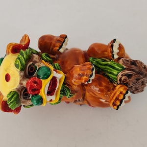 Colorful Chinese Ceramic Foo Dog Figurine (5x6x10cm)