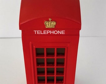 London Telephone Booth Diecast Money Box - Red