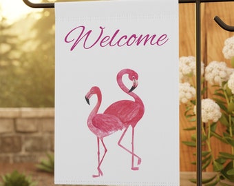 Flamingo Garden Flag pink bird House Banner summertime flags house or yard garden gifts double sided flag flamingo lover gift New home gift