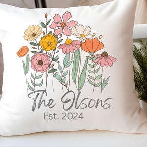 Custom name pillow Personalized Family name established pillow for couples Last name gift anniversary gift wedding gift bridal shower gift