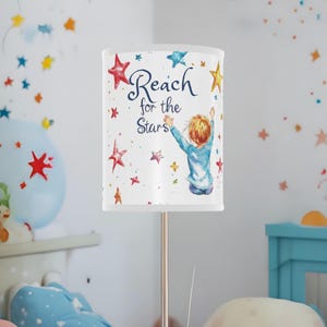 Reach for the Stars Lamp Kids Room Decor, Night Light, Star-Themed Bedroom, Playroom Lighting, Unique Gift for Children