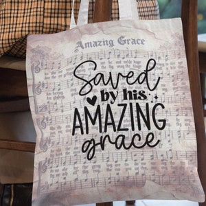 Sac fourre-tout Christian Song - Cadeau religieux grâce incroyable, sac de courses spirituel, cadeau d'école du dimanche, cadeau de Noël pour elle, cartable