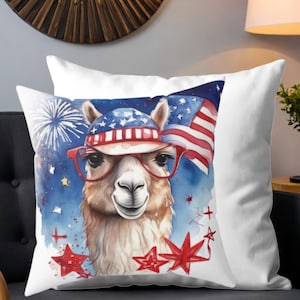 Funda de almohada con diseño de llama, decoración bohemia para el hogar, regalo para amantes de los animales, cojín de alpaca, almohada decorativa de estilo rústico, bonita decoración para habitación con llama.