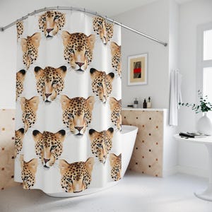 Leopard Print Shower Curtain: Wild Cat Bathroom Decor