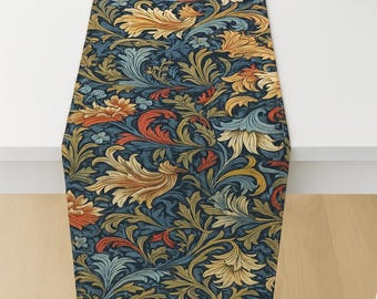 William Morris Table Runner: Arts & Crafts Leaves Design