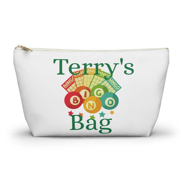 Personalized Bingo Bag Accessory Pouch Lucky Bingo Make up Cloth Bags Daubers Bingo game bag Mothers Day gifts for grandma Grandpa