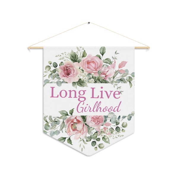 Long Live Girlhood Flag Girls Room Decor Nursery Baby Girl Pennant sign for girls room Wall Art Long Live girlhood Coquette Girls Room decor