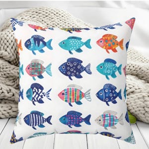 Tropical Fish Throw Pillow: Reversible Ocean Life Home Decor