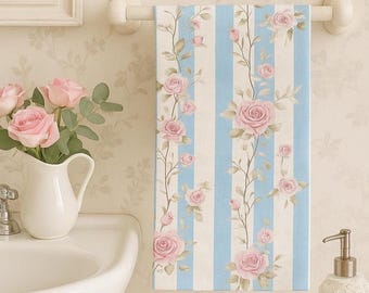 Romantic Rose Guest Towel - Shabby Chic Bathroom Decor  floral Accent Coquette style