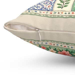 Kissen im Patchwork-Look mit Blumenmuster, Kissenbezug im Cottagecore-Stil, Vintage-Bauernhausdeko, Kissen im Quilt-Stil mit Blumenmuster, Frühlingsgarten-Akzent Bild 5