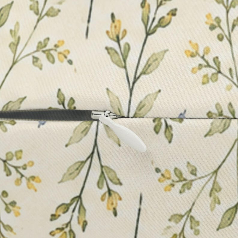 Cuscino lombare con patchwork floreale giallo / Cuscino decorativo in stile cottagecore immagine 4