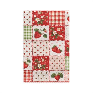 Strawberry Patch Patchwork Microfiber Tea Towel,Fruit kitchen towel image 2