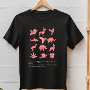 Watercolor Origami Animals T-Shirt: Japan Art Gift