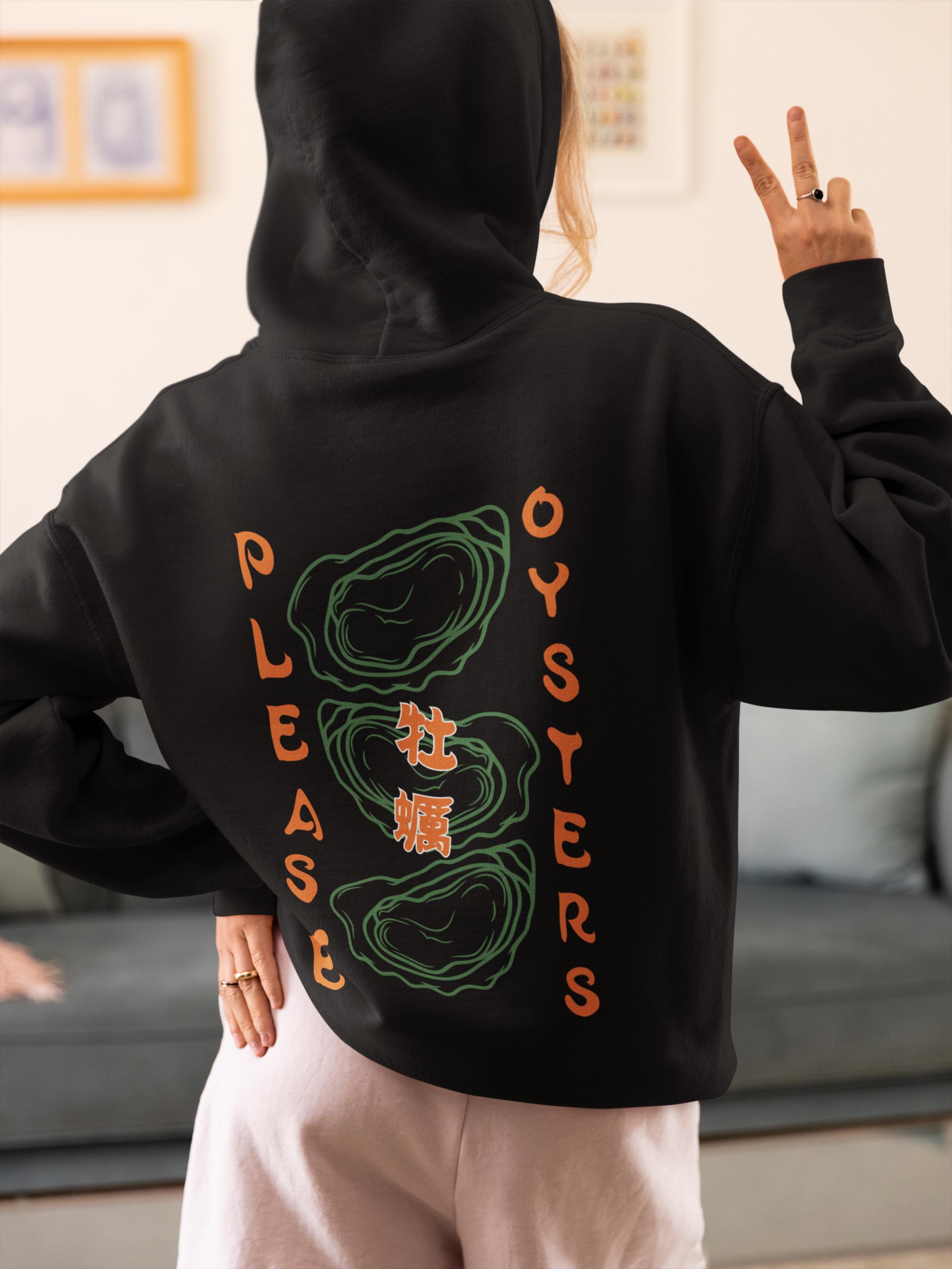 Oyster in Kanji Hoodie: Seafood Lover Unisex Pullover - Etsy