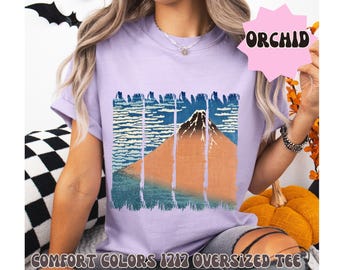 Japanese Vintage Art Mt Fuji Unisex Graphic T-shirt, Comfort Colors Tee, Unique Japanese Tshirt, Japan Lover Gift