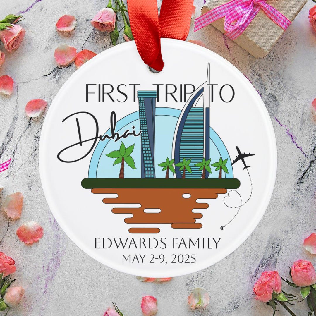 Personalized Ornament, First Trip, Dubai, Travel, Couple Christmas ...