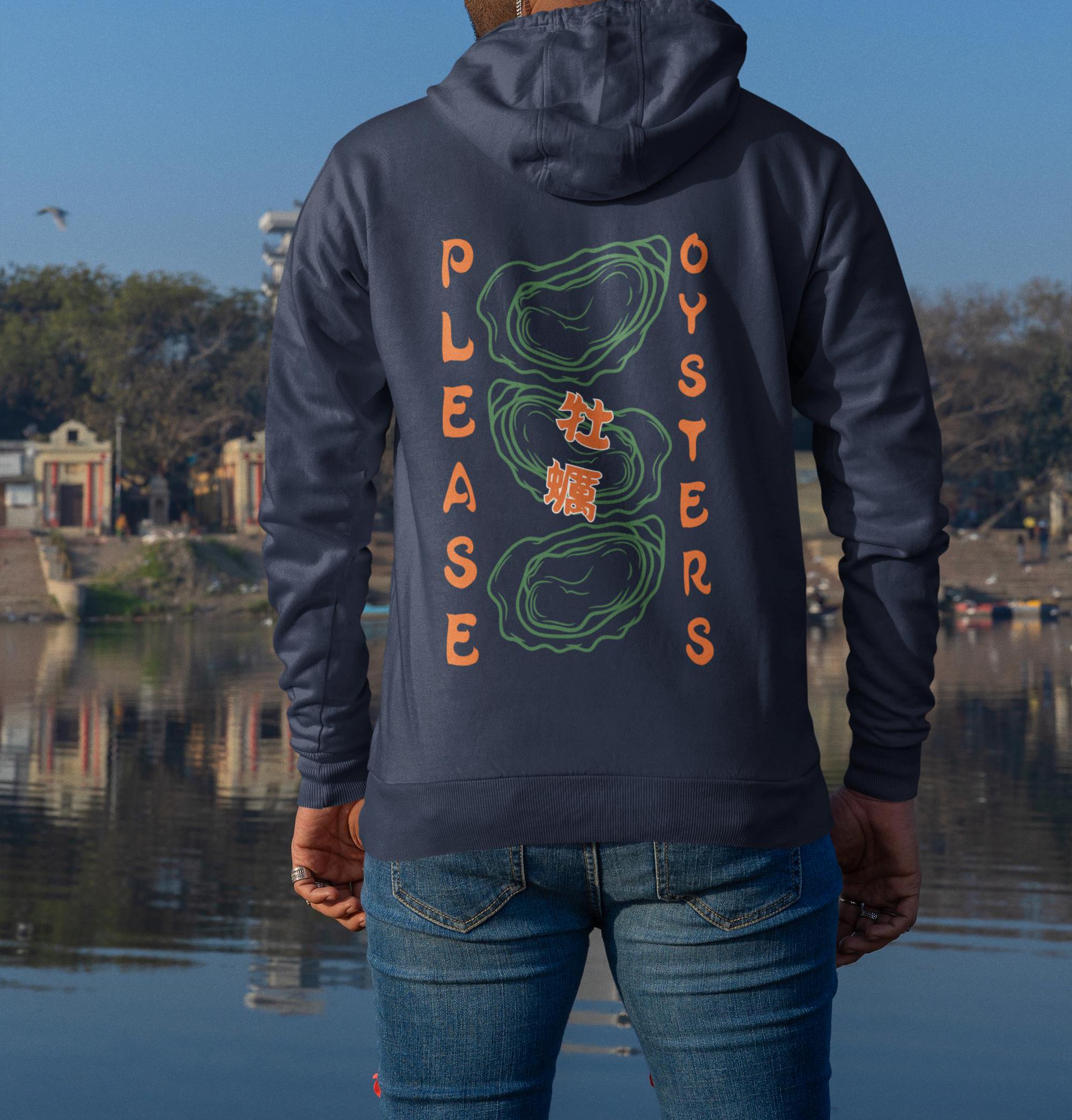 Oyster in Kanji Hoodie: Seafood Lover Unisex Pullover - Etsy