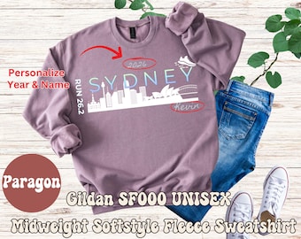 Personligt namn och år Sydney 26.2 Runner Sweatshirt | International Major Marathon Sweatshirt