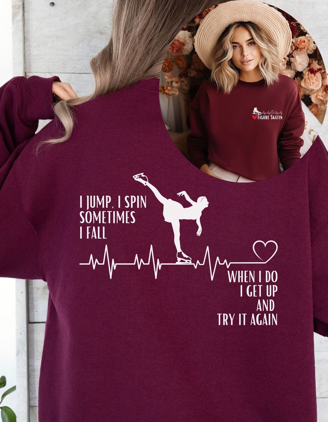 Figure Skating Sweatshirt, Love Figure Skating, Figure Skate Pullover