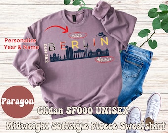 Berlin Race Personligt namn och år 26.2 Tröja | Löparresa, Maratonlöpare Crewneck, Internationellt stort lopp