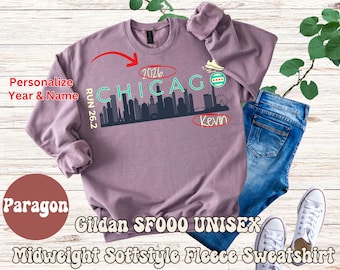 Personlig Chicago Skyline-tröja för löpare, löpning Marathon 26.2 Chicago