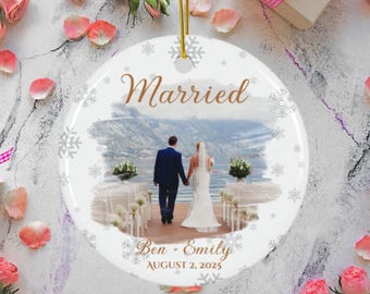 Personalized Photo Ornament: Custom Wedding Keepsake