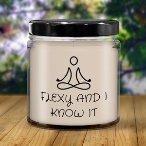Yoga gifts for women or her, yoga gifts, gift idea for yoga instructor, yoga lover gift, jar candles, funny yoga gift, yoga studio decor him