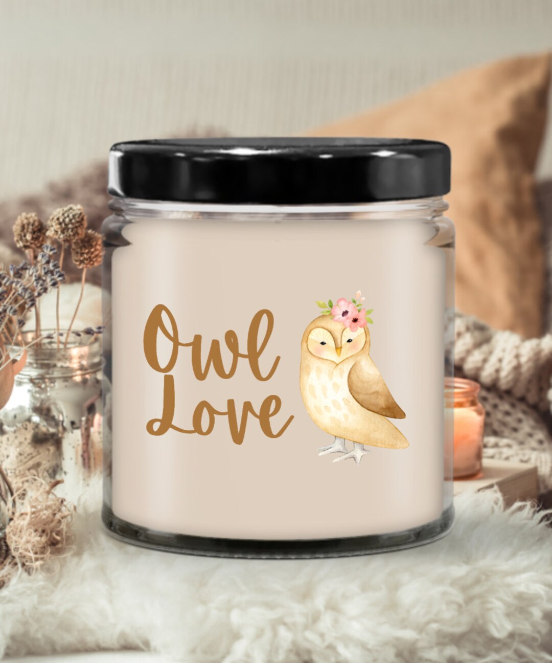 Owl Themed Gifts for Women, Owl Candle, Owl Gifts for Owl Lovers for