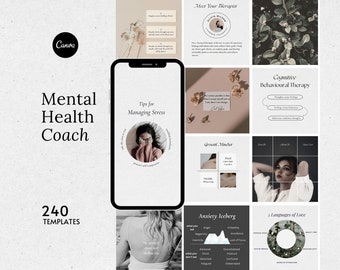 Therapist Mental Health Social Media Template, Psychologist Instagram Post, Anxiety Coach, Mental Health Coach, Life Coach, Mindfulness Post
