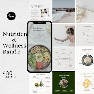 Nutrition Coach Instagram Templates, Health Coach Instagram Feed, Holistic Nutrition Social Media Bundle, Gut health, Wellness Coach