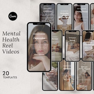 Reels Instagram per terapisti, modello di salute mentale, social media sulla depressione, coach per l'ansia, lutto e perdita, modello di consulenza, TikTok
