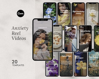 Zdrowie psychiczne Instagram Reels, Lęk Media społecznościowe, Trener lęku, Szablony terapeutów, Szablony psychologów, Szablon poradnictwa terapeutycznego