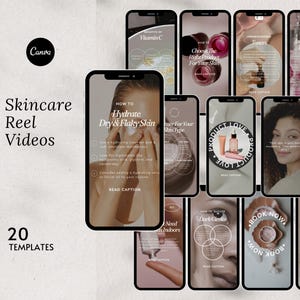 Luxury Skincare Instagram Reel, Esthetician Reels, Skincare Template, Esthetician Instagram Template, Skincare Coach, Social Media Canva