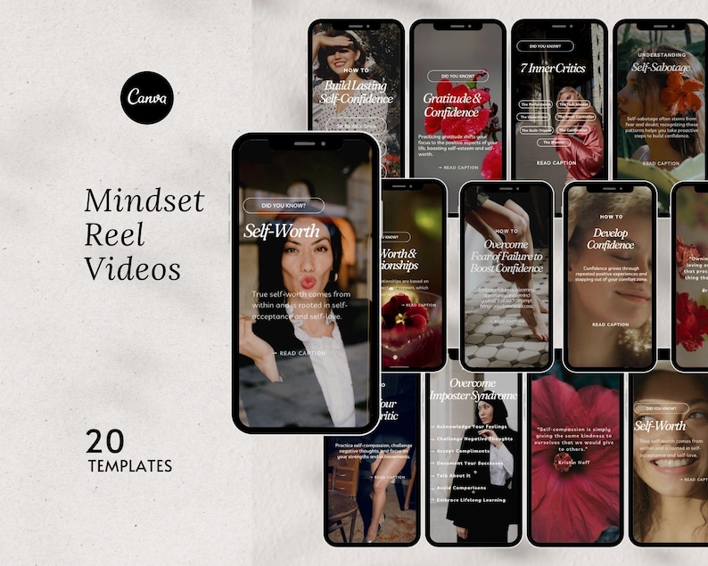Mindset Coach Reels, Mindset Instagram, Self Love Template, Self Worth Confidence Reels, Mental Health Social Media, Therapist Template