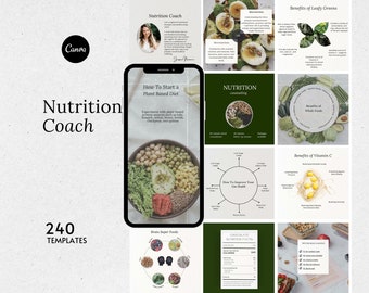 Nutrition Coach, Health Coach, Instagram Template, Nutrition Facts, Naturopath, Health Template, Wellness Coach, Social Media Post, Canva IG