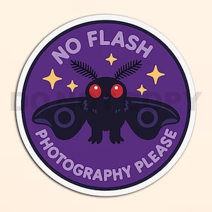 No Flash Mothman Sticker SVG PNG | Cute Cryptid Clipart for Cricut & Sublimation | Spooky Kawaii Paranormal Decal Design
