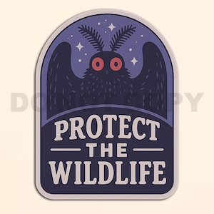 Protect the Wildlife Mothman SVG PNG | Retro Cryptid Clipart for Cricut Sublimation | Spooky Cute Paranormal Shirt Design