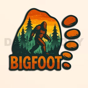 Bigfoot PNG & SVG Bundle | Retro Sasquatch Forest Graphic for T-Shirts, Stickers, Mugs | Digital Download Cricut Sublimation Clipart