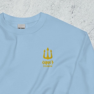 Percy Jackson Camp Half-Blood Cabin 3 Embroidered Sweatshirt | PJO Camp Halfblood Sweatshirt | Cabin 3 Poseidon Demigod Sweatshirt