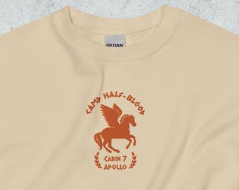 Kamp halfbloed cabine 7 Apollo geborduurd sweatshirt | Percy Jackson en de Olympiërs Sweatshirt | Halfgod Sweatshirt