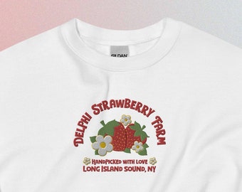 Delphi Strawberry Farm geborduurd sweatshirt | Percy Jackson en de Olympiërs Sweatshirt | Kamp halfbloed sweatshirt