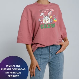 Hunting Crew, Happy Easter, Kids Easter Svg, Easter Shirt Svg, Easter Bunny Svg, Easter Svg, Easter Teacher Svg, Bunny Svg,jpg png and svg
