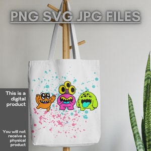 Schattige monsters PNG, SVG en JPG megabundel