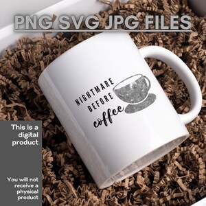 Pesadilla antes del café, Humor PNG, SVG y JPG Bundle