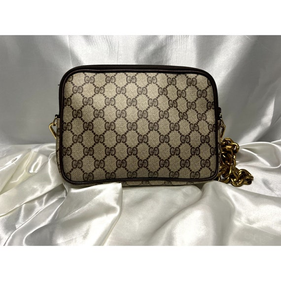 Authentic GUCCI GG Pattern Shoulder Bag Leather V… - image 3