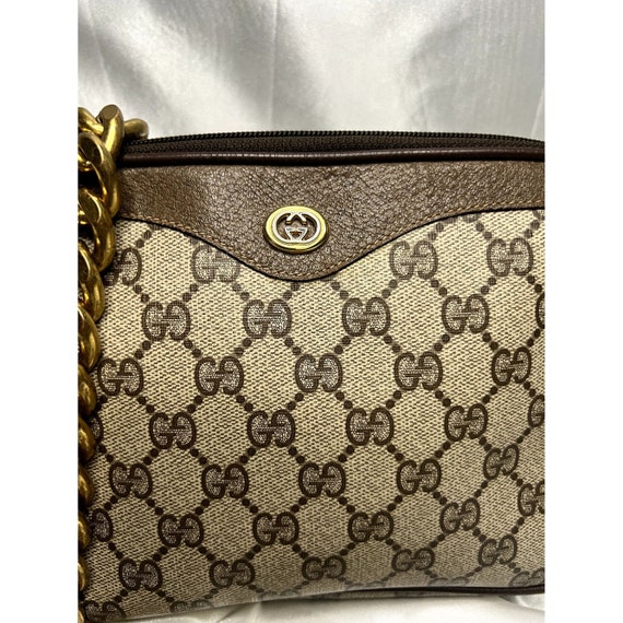 Authentic GUCCI GG Pattern Shoulder Bag Leather V… - image 6